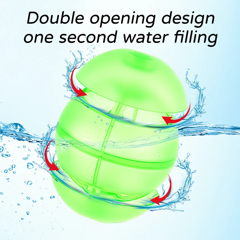 Reusable Water Balloons for Kids & Adults, 6 Pack Refillable Silicone Water Balloons – Quick Fill, Self Sealing Water Balloons