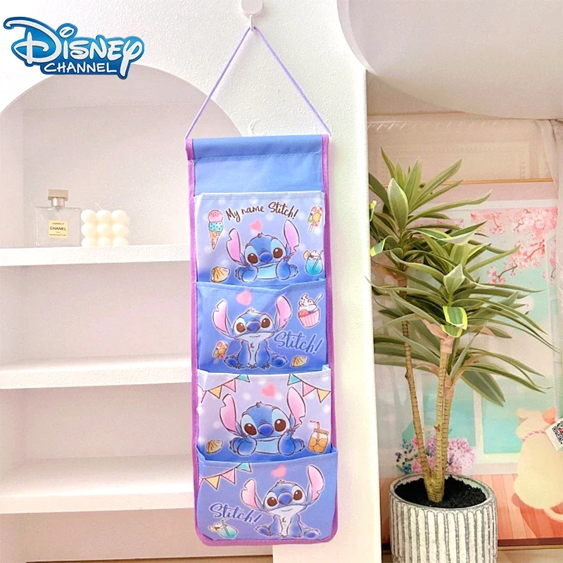 Disney Stitch Storage Hanging Bag Cartoon Cute Bedroom Wall Wall Hanging Storage Bag Sock Storage Bags Party Gift