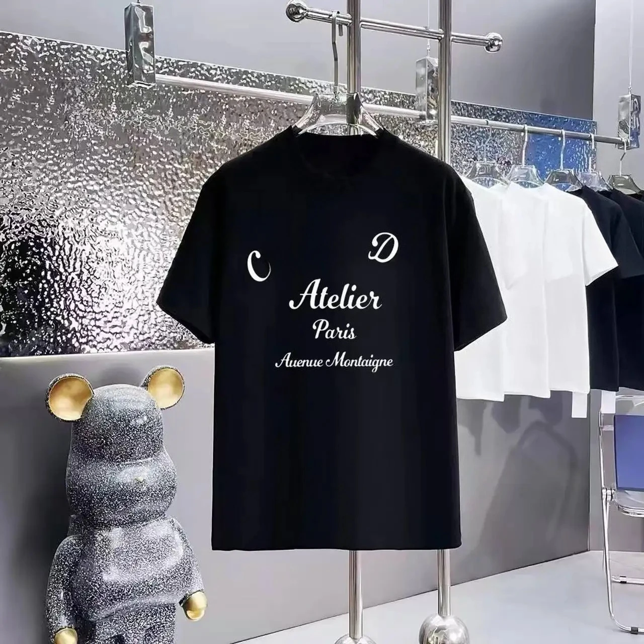Paris Fashion Kleidung 2026 Neues Herren Oversized Loose Casual T-Shirt Neutrales Reines Baumwoll-Sommer-Kurzarm-Sport-T-Shirt Top