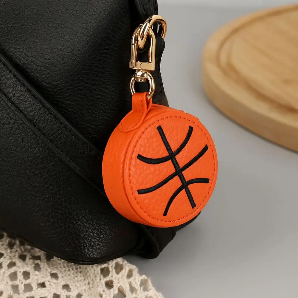 

Funny PU Leather Mini Coin Bag Creative Basketball Earphone Storage Bag Football Rugby Sport Ball Pendant Daily Use