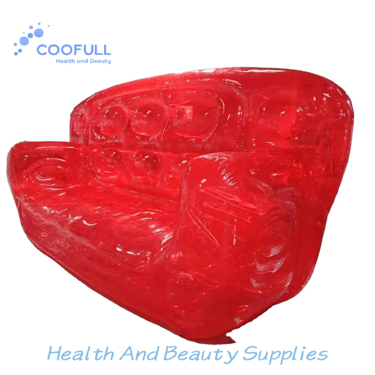 Coofull Custom Design Logo Clear PVC4 Person Inflatable Sofa Inflatable Sofa Red Comfortable Outdoor Inflatable Sofa