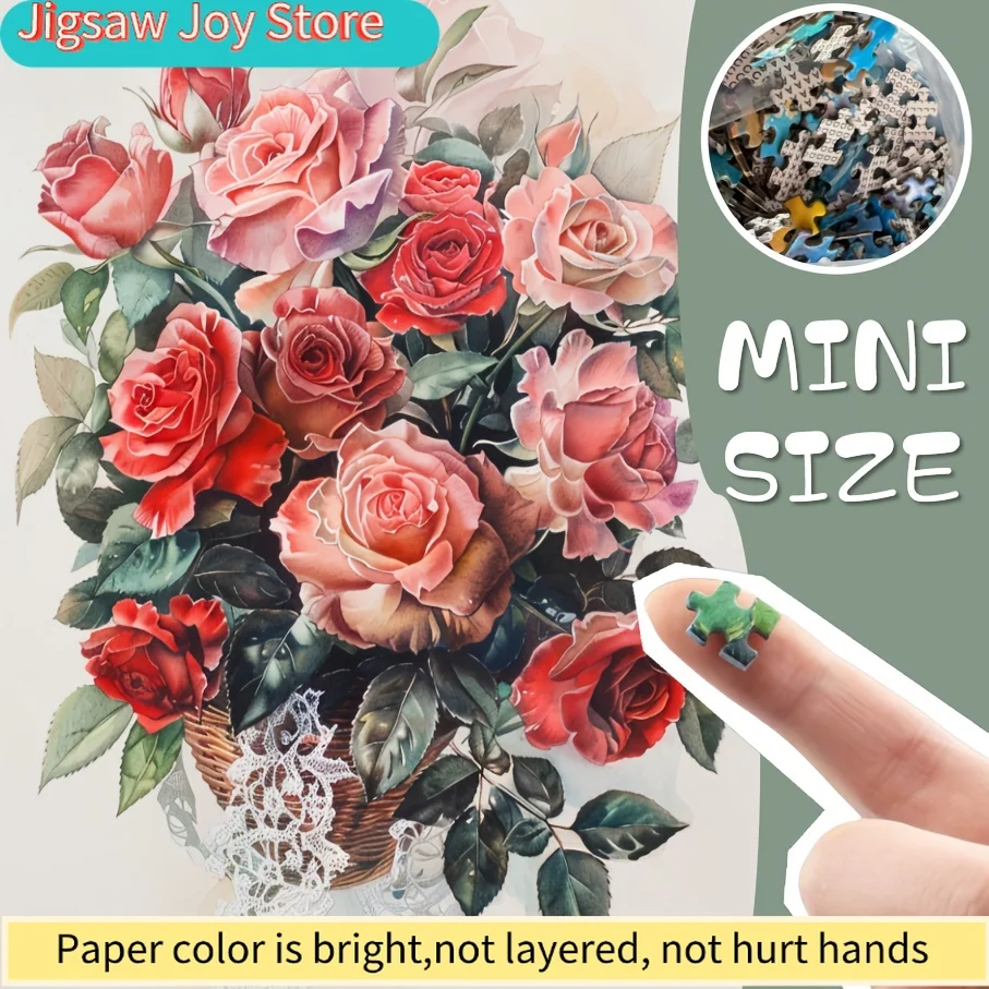 ปริศนากระดาษขนาดเล็ก 500 ชิ้นที่ประกอบเข้าด้วยกันได้อย่างลงตัว พร้อมดีไซน์ 'ตะกร้าดอกกุหลาบ' เกมไพ่พกพาแบบนี้คือ P