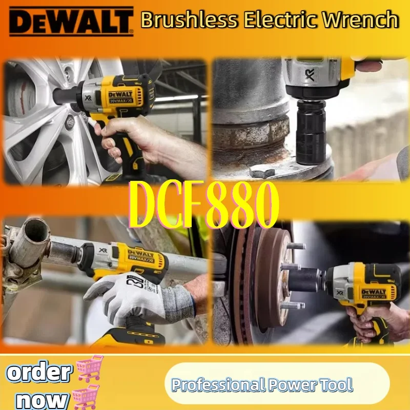 Dewalt Lithium-Batterie, bürstenloser Elektroschrauber, kabelloser Schlagschrauber, hohes Drehmoment, drei Geschwindigkeiten, Autoreparatur-Elektrowerkzeuge, 1/2 Zoll