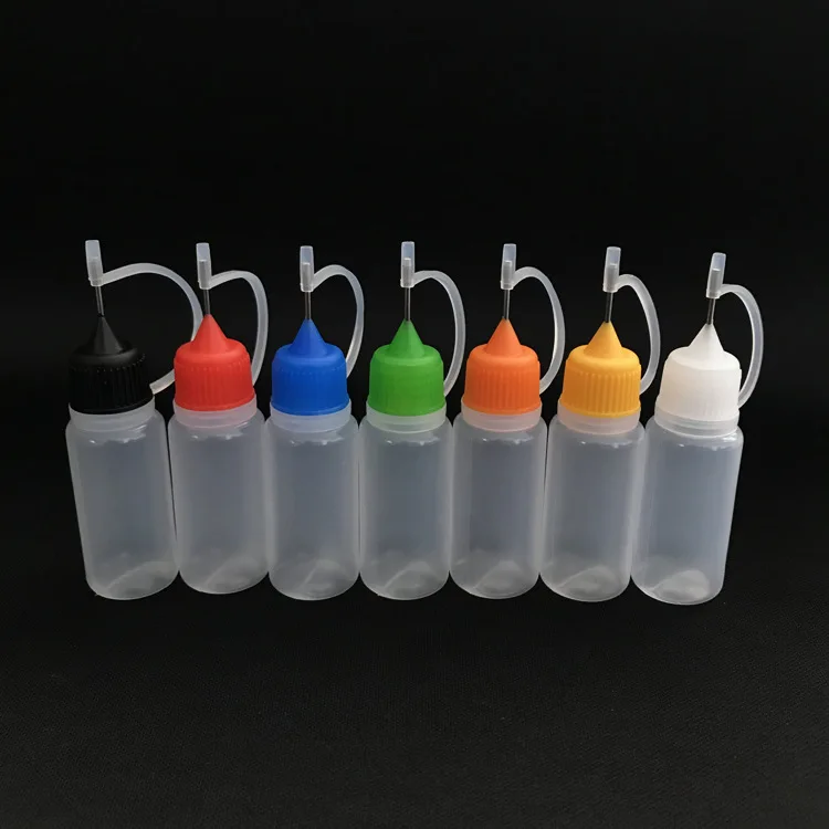 100pcs/lot 10ml Empty Plastic Needle Tip Empty Plastic Squeezable Dropper Bottles