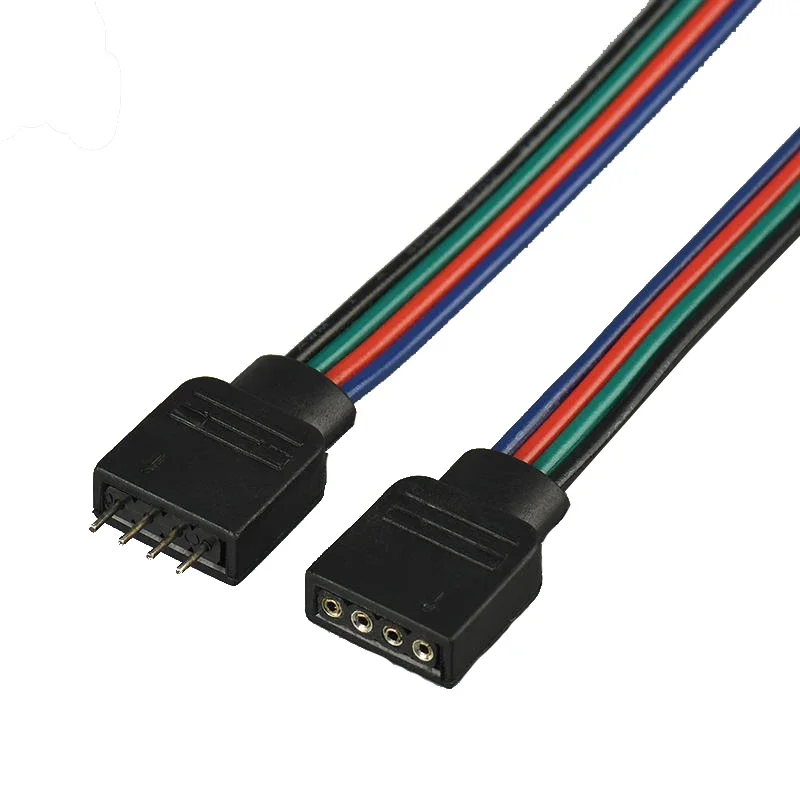 1PCS 4Pin/5Pin Male Female LED Strip Connector With 15cm Cable RGB Cable Connectors Wire For 5050 3528 RGB RGBW LED Strip Lights