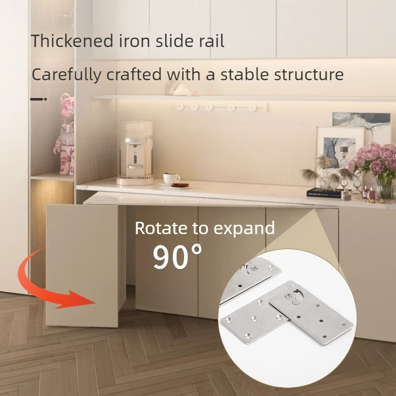 Swivel Desk Furniture Accessories 90 Degree Multifunctional Foldable Table Parts Hidden Space Saving Connector Home Desk Supplie