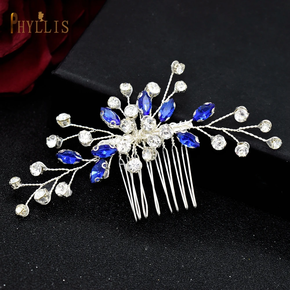 A462 Bruids Haar Kam Kleurrijke Rhinestone Tiara Bruiloft Haar Accessoires Voor Vrouwen Party Bruid Hoofddeksel Gift Hot Koop Hoofdtooi