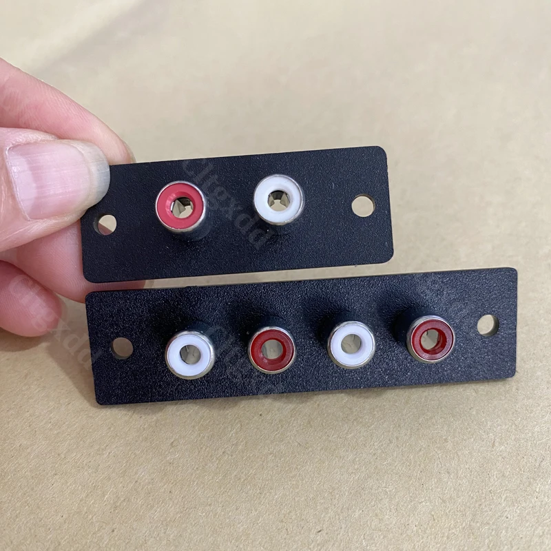 1 Stück 2/4-Port RCA-Buchse, Panelmontage, Audio-Anschlussplatine, AV-Lotus-Stecker, Chassis-Eingangsanschluss für Verstärker, Lautsprecher, DIY – Detail 6