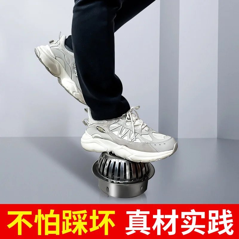 304 Stainless Steel Rooftop Floor Drain, Card-Insertion Type, Thickened, Round, Outdoor, Flat, Convex, Anti-Clogging
