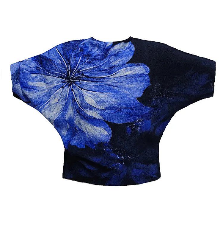 Miyake Pleated T-Shirt 2026 Summer New Printed Short Sleeve Top Simple Lightweight Stretchy Women's Semi-Transparent Clothing
