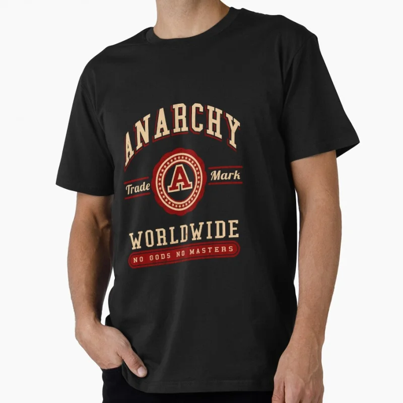 

ANARCHY WORLDWIDE Funny Gift t shirt for man Anarchism Graphic Clothes 100% cotton Anarchist print Tee All size Tops S-6XL