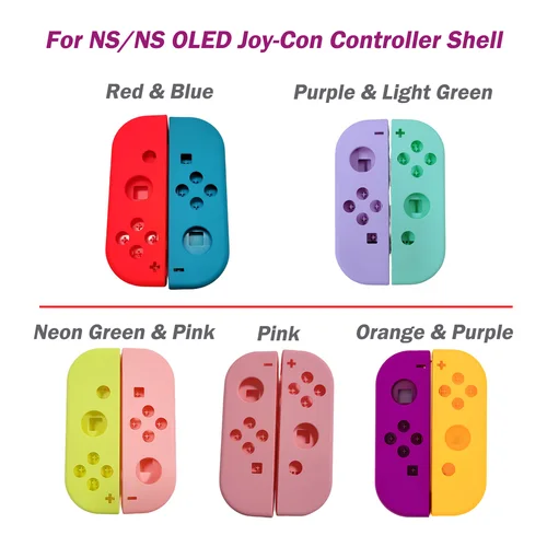 Carcasa azul roja izquierda derecha para controladores Joy Con, piezas de repuesto para consola de juegos, carcasa Joy-Con NS OLED