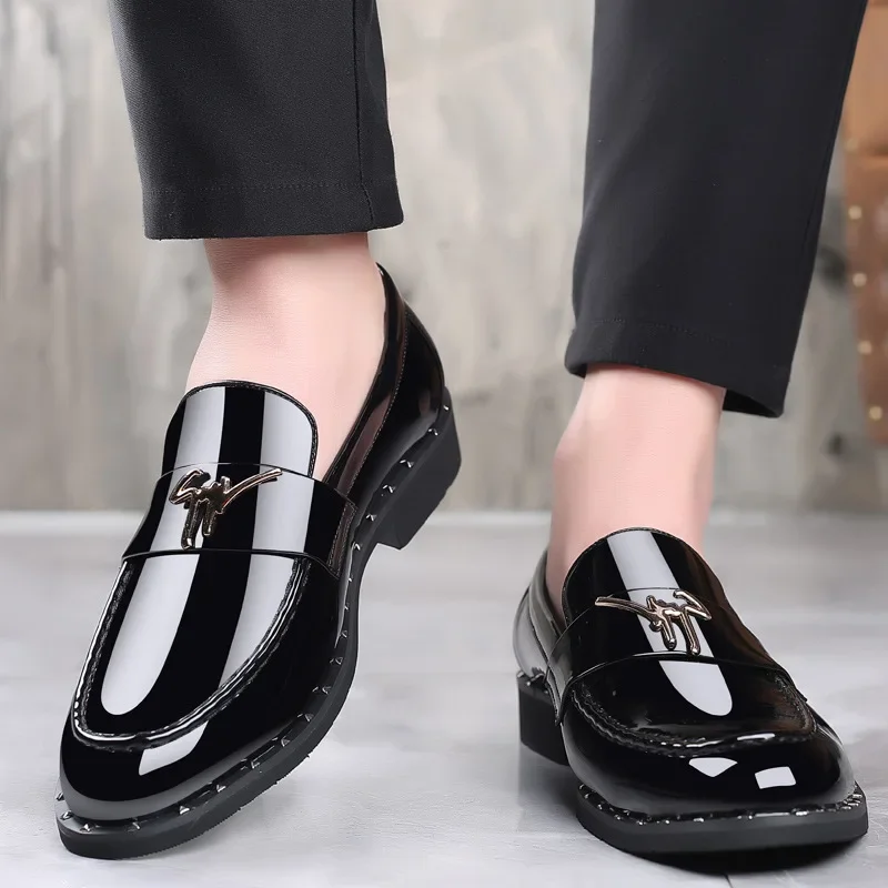 male comfortable shoe leather fashion shoes men terse mocassini loafers black high quality casual mens luxury business