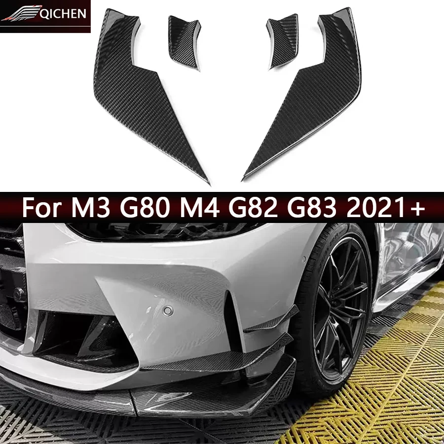 

For BMW M3 G80 M4 G82 G83 Carbon Fiber Car Front Bumper Wind knife Splitter Spoiler Canard Air knife Surround VS Style Body Kit