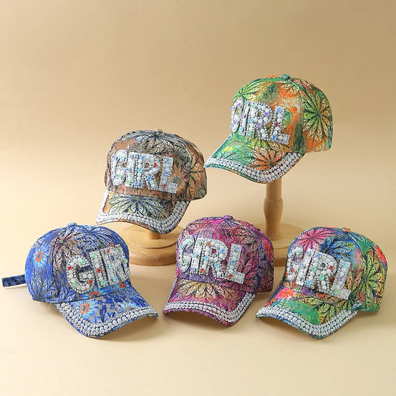 Fashionable lace baseball cap Versatile outdoor casual sun protection hat with European and American lettering, cross-border bas