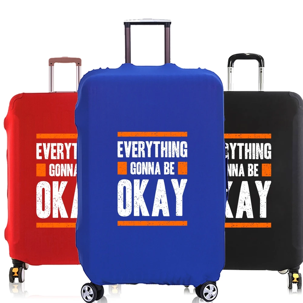 

Luggage Cover Suitcase Protector "Gonna Be Okay"Phrase Thicker Elastic Dust cover for 18-30 Inch Trolley Case Travel Accessories