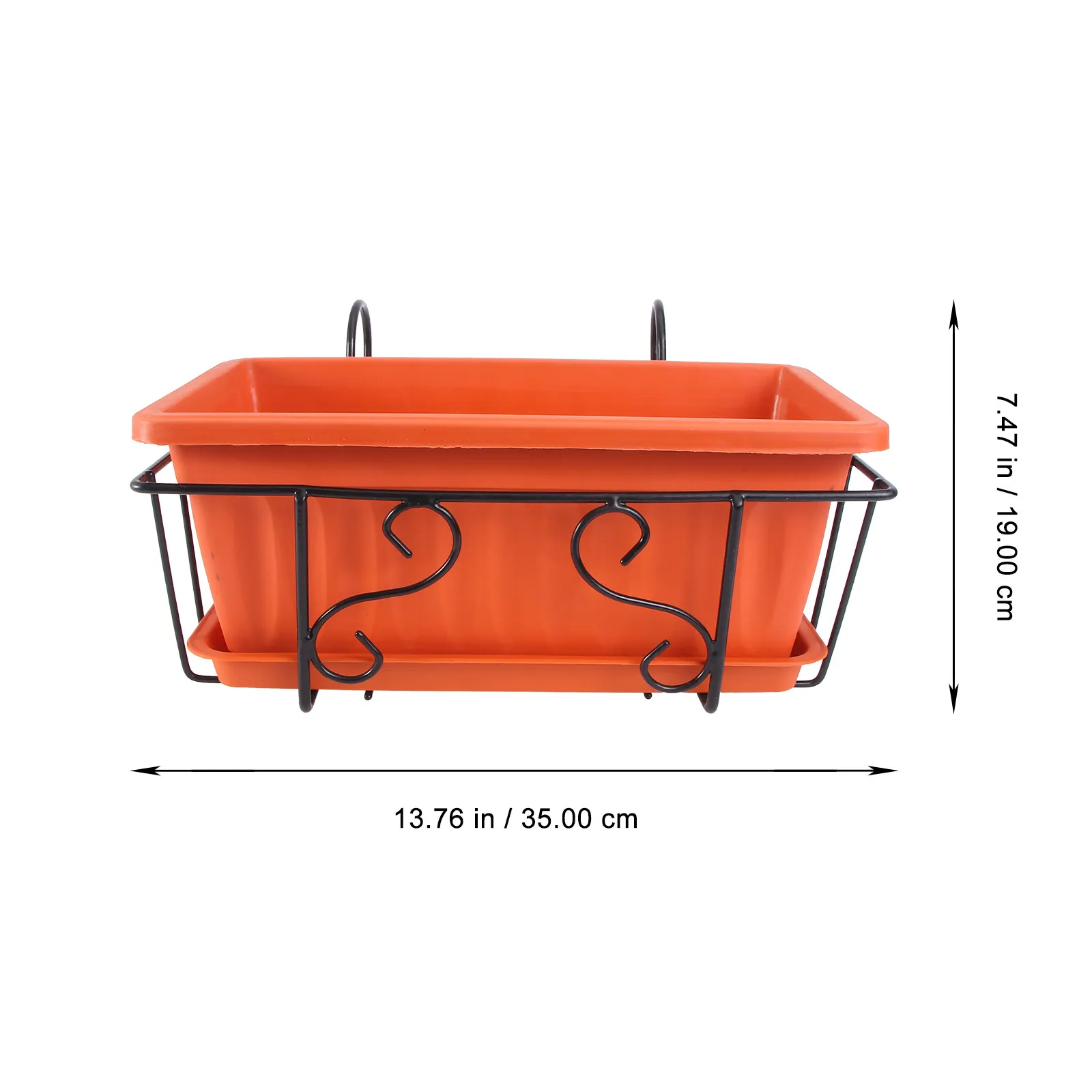 1Set Hanging Flowerpot Shelf Rectangular Plant Pot Tray Noble Luxurious Design for Home Office Balcony Garden Living Room