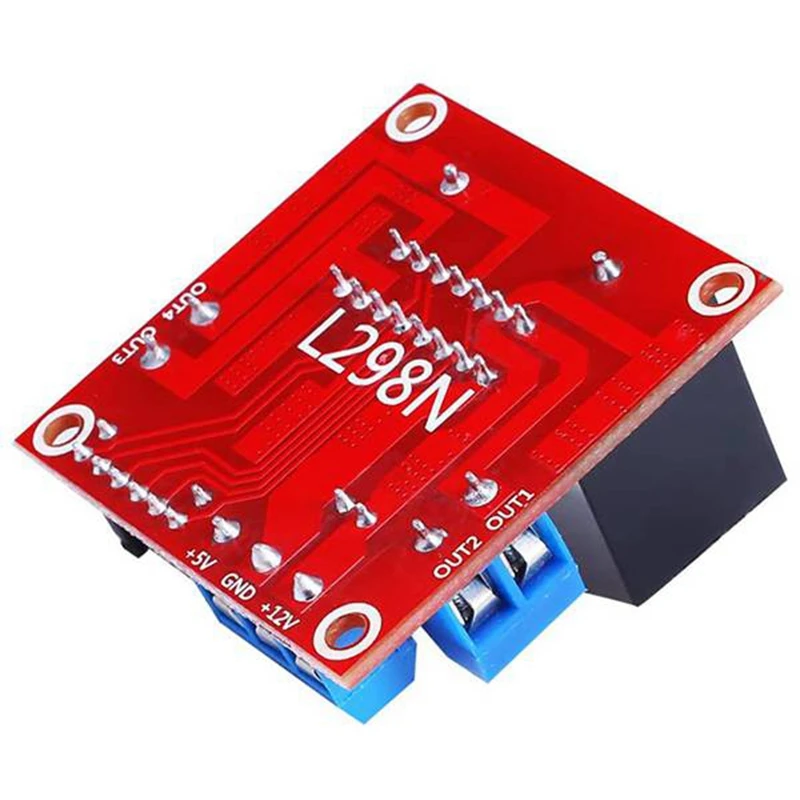 Placa controladora de accionamiento de Motor L298N, módulo de Control de Motor paso a paso, Puente en H Dual con Motor de CC y rueda de coche inteligente