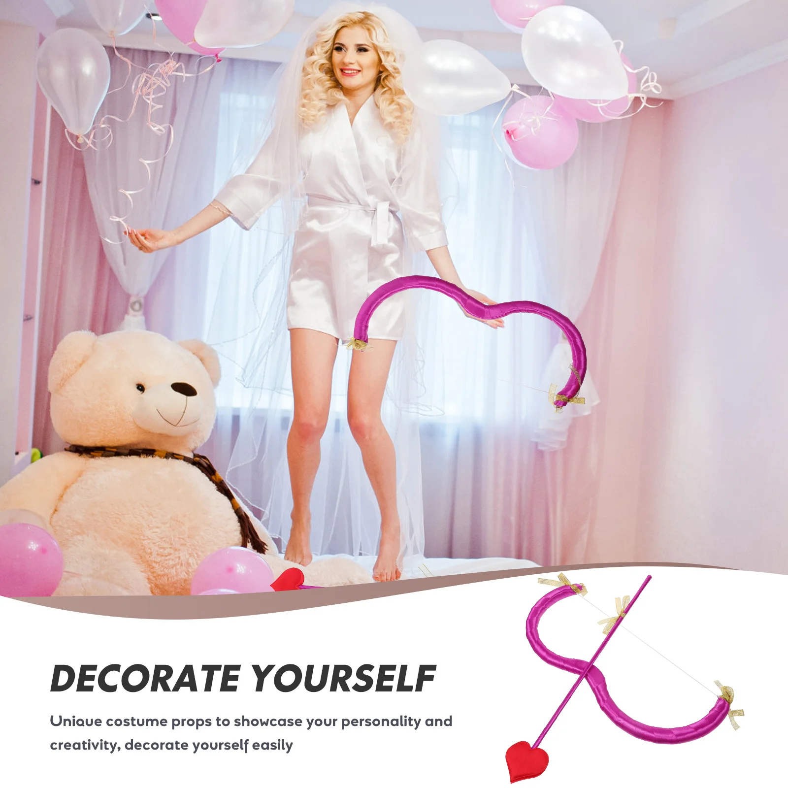 

Cupid Bow Arrow Props Design Costume Accessories Reusable Valentine Party Cosplay Stage Performance Dance Photoshoot