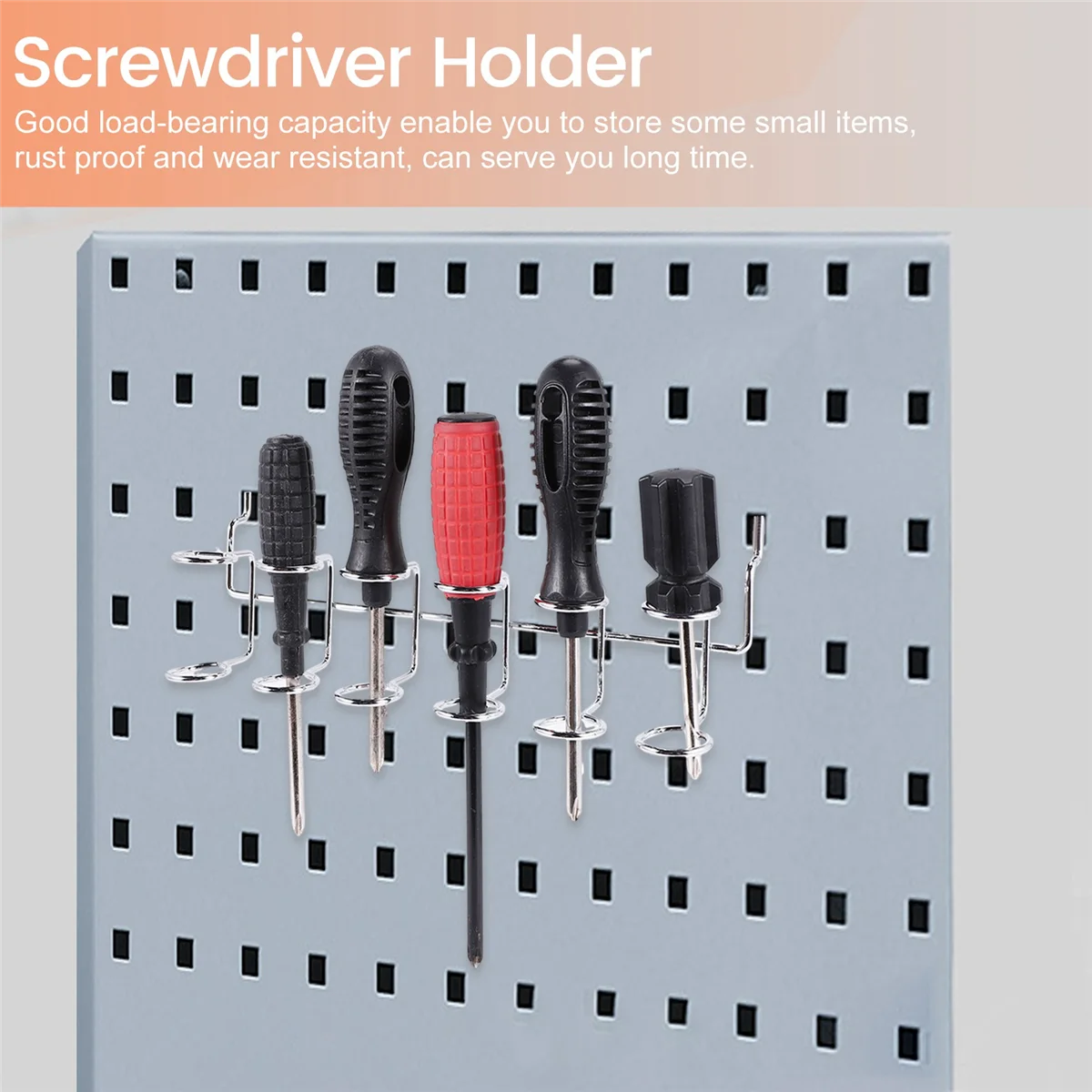 2 Pcs Screwdriver Holder Pegboard Multi-Tool Holder Accessory Pegboard Accessories Multi-Ring Tool Holder for Pegboard HOT