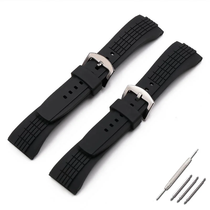 إكسسوارات حزام ساعة مطاطي للرجال 26 ملم متوافقة مع حزام ساعة Seiko VELATURA SRH SPC007 مشبك معصم من السيليكون للنساء #4