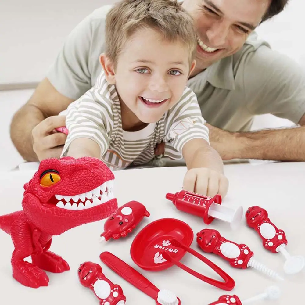 1Set Dentist Check Teeth Model Cute Dinosaur Modeling Dental Doctor Toys Role-playing Games Set Pretend Play Kid Educational Toy