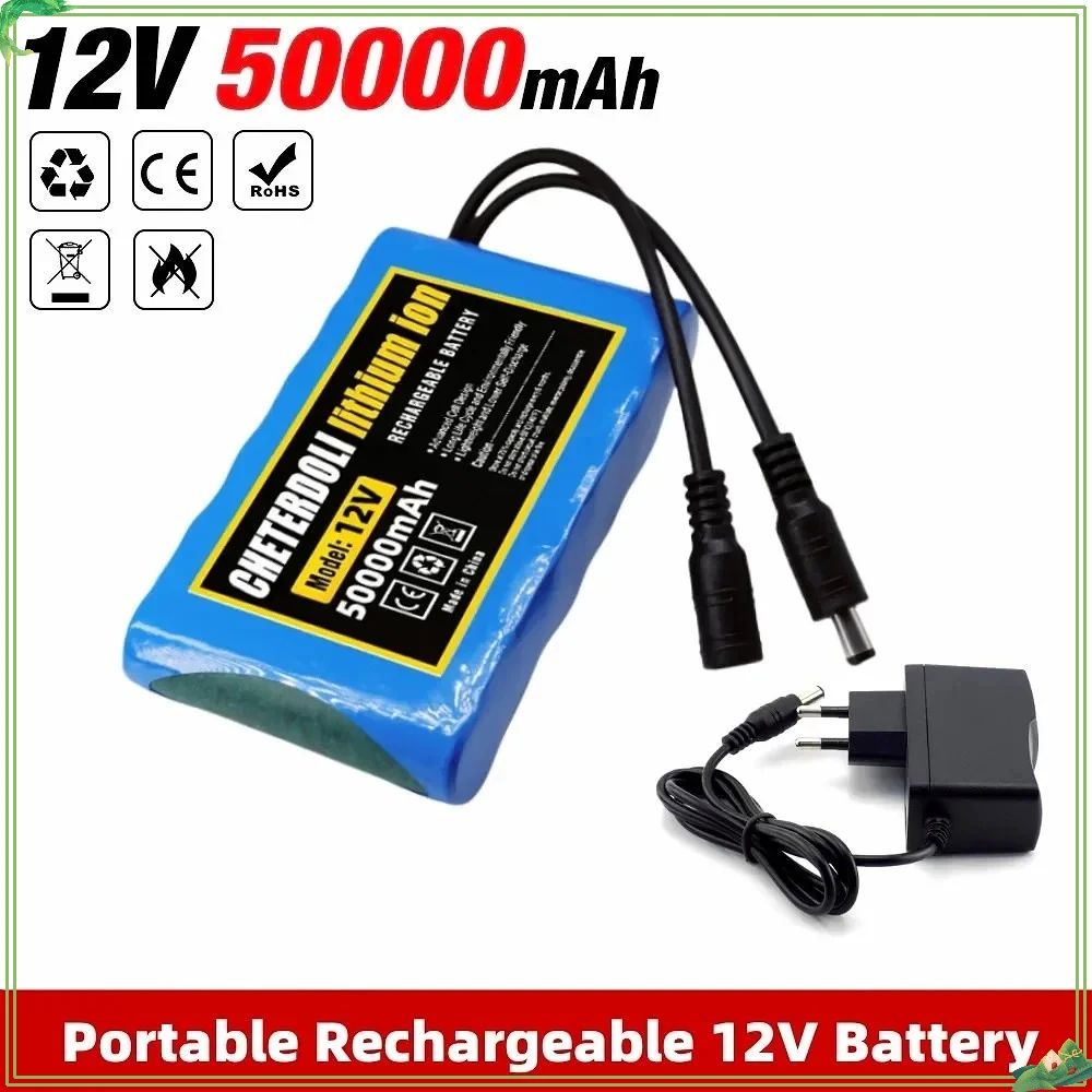 100% nouvelle plaque de Protection 3S2P 12V 50Ah batterie 12V 5000mAh 18650 Lithium ion DC 12.6V batterie Super Rechargeable + chargeur