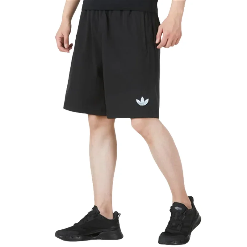 

Adidas Originals Clover Мужские спортивные шорты Летние спортивные шорты для спортзала Уютный бег Вентилируемый отдых Быстросохнущие черные XS-XL HM8031