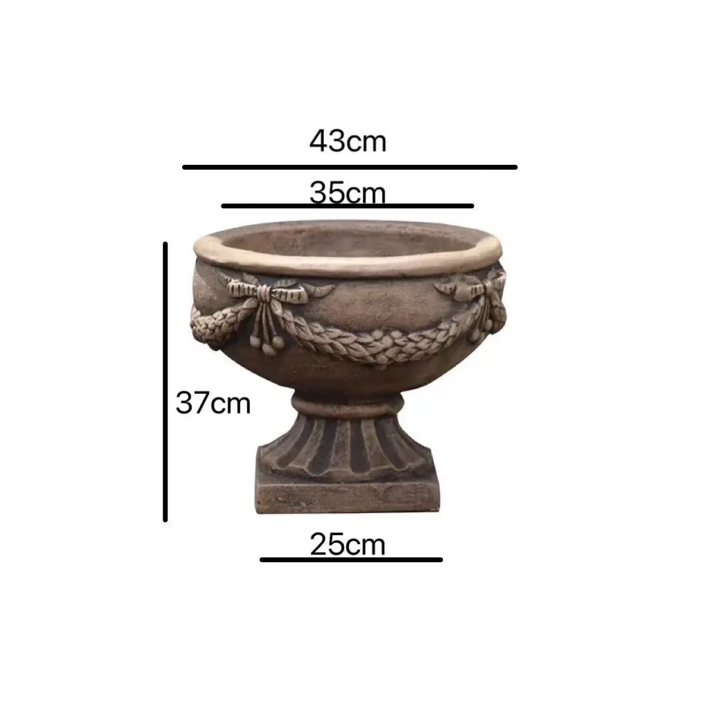 DSA Outdoor Bronze Flower Pot Vintage Villa Ornament Decoration Garden Wedding Balcony Garden Crafts