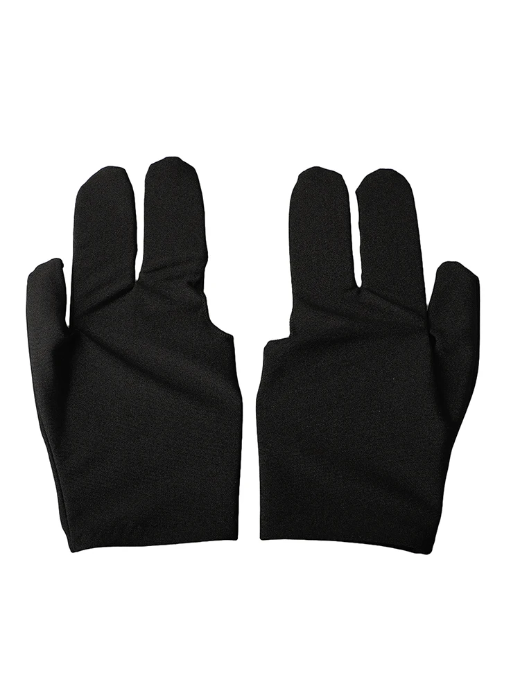 Billiards Snooker Three Finger Gloves 90 Nylon 10 Spandex Smooth Billiards Snooker Spandex Three Finger 25cm Handed Pool