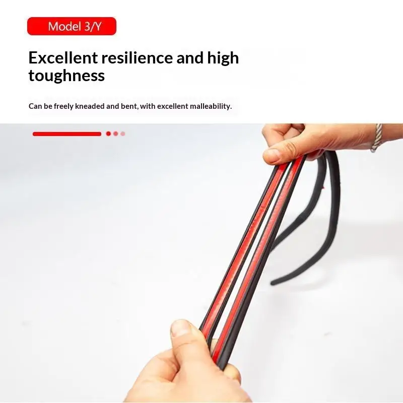Car Body Seal Strip Soundproof Rubber Sealing Strip Insulation Dustproof Weather Stripping For Model 3 Y Vehicle Modification