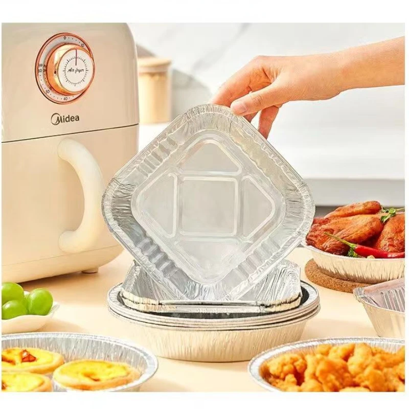 20Pcs Aluminum Foil Trays 1350ml Large Capacity Non-Stick Baking Pans Food Grade BBQ Bowl Disposable Container Packaging Box
