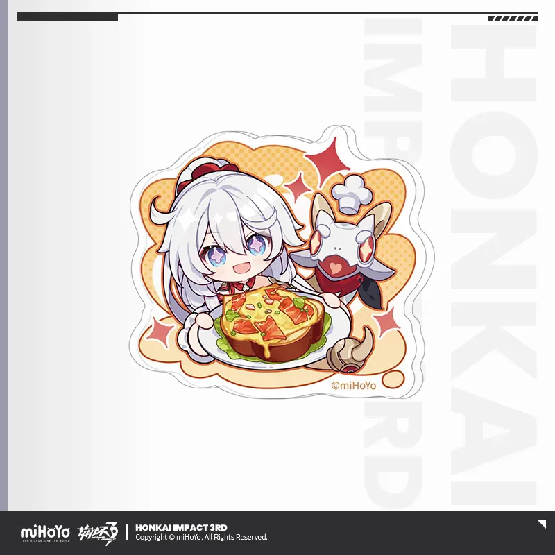 miHoYo Gioco Ufficiale Honkai Impact 3rd Kiana Badge Q versione Adesivo per Frigorifero PET Carta Colorata Anime Prop Cosplay Regalo di Natale