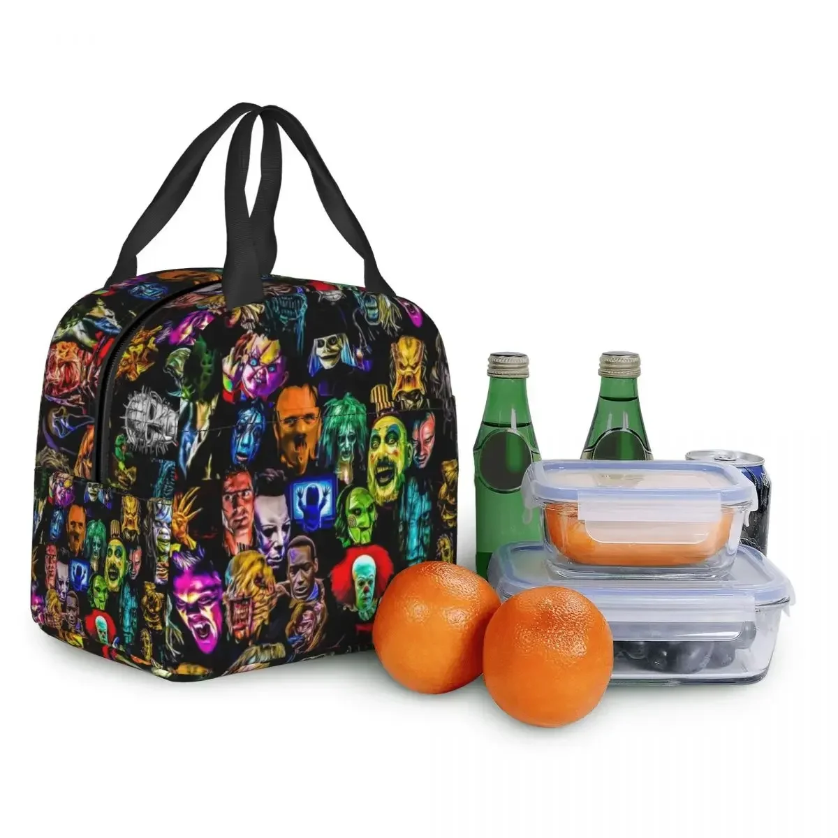 Horror Film Baddies Legends Insulated Lunch Bag Chucky Alien Predator Killer Portable Thermal Cooler Food Lunch Box for Women