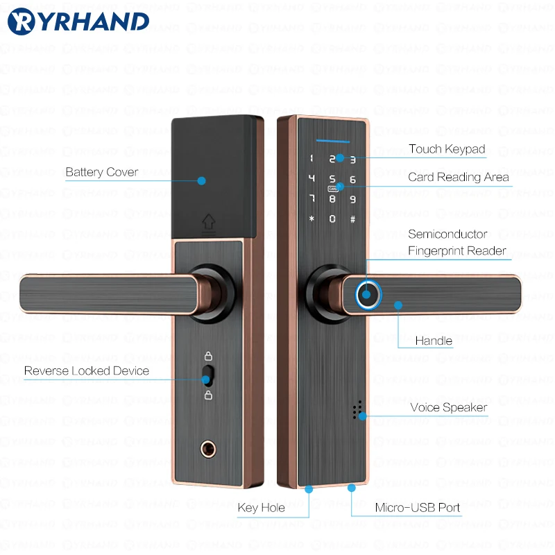 TT bloqueio aplicativo WiFi Inteligente Fechadura Da Porta, Inteligente Bluetooth Digital APP Código Do Teclado Keyless com o Google home Aleax Door