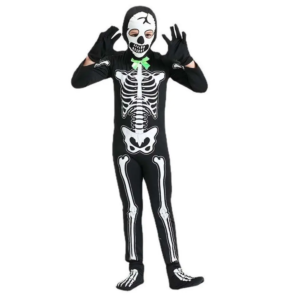 

Dress Up Costumes Halloween Skull Costume Glow-in-the-Dark Hooded Children Cosplay Costume Parent-child Cartoon Design