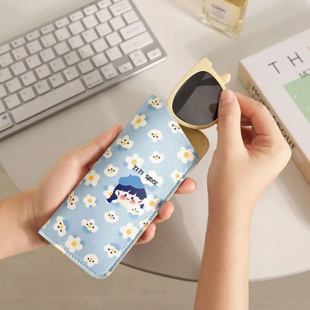 New PU Leather Glasses Bag Cartoon Soft Eyeglasses Protective Cover Eyewear Protector Case Sunglasses