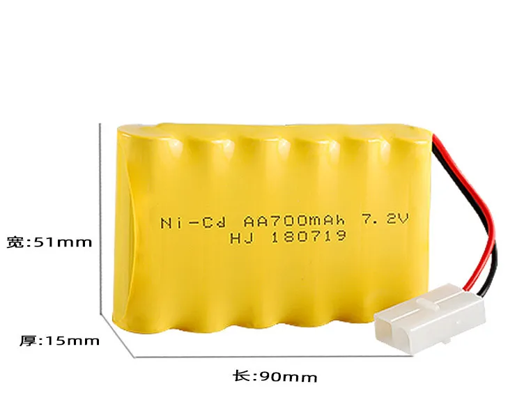 Paquete de batería recargable NiCd de 7,2 v, 400/700/1400/1800mah, coches RC, camiones, tanques, trenes, barcos, instalaciones de iluminación, juguetes, piezas de repuesto