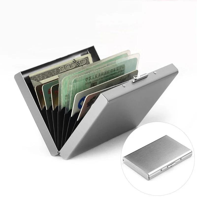Tarjetero Rfid para hombre, billeteras de aluminio ajustadas, Mini billetera para hombre, Porte Carte, billeteras cortas plegables para hombre, valet a elección