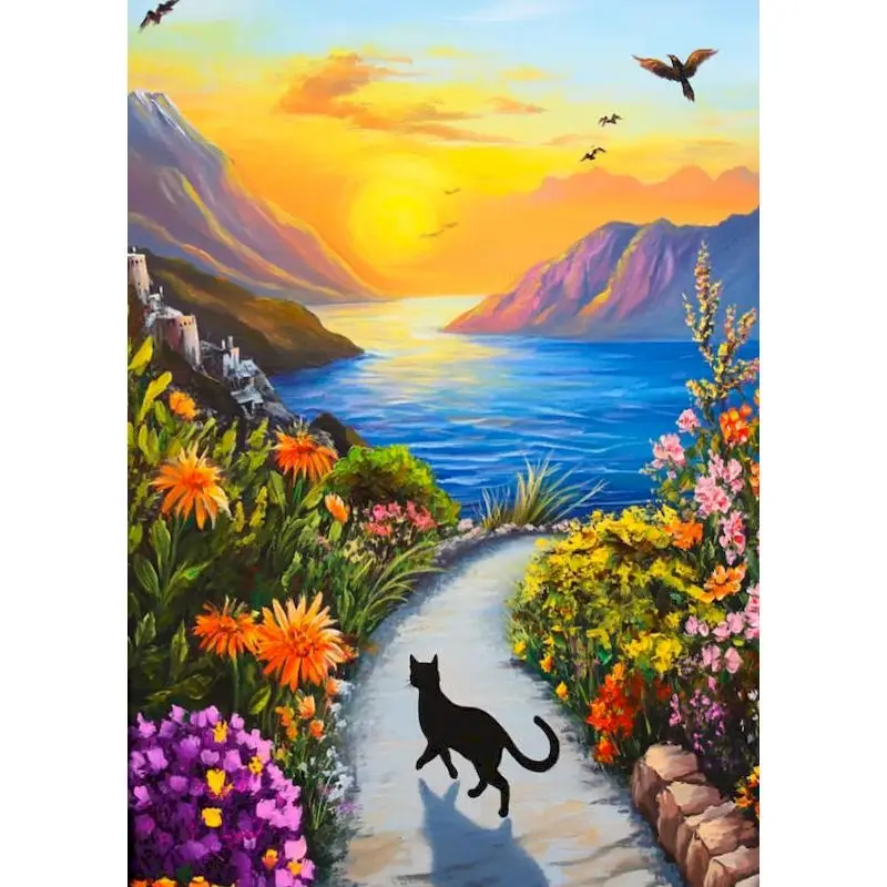 

GATYZTORY Painting By Numbers Handicraft Art DIY Color by Number for Beginner Landscape Crafts Gift Picture Color by Numbers Kit