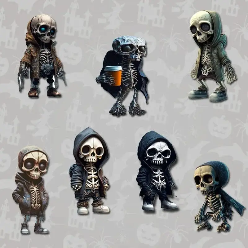 

1 Piece Fashion Hoodies Skull Skeleton Sticker Universal Car Body Fender Side Trunk Scratch Cover Trim