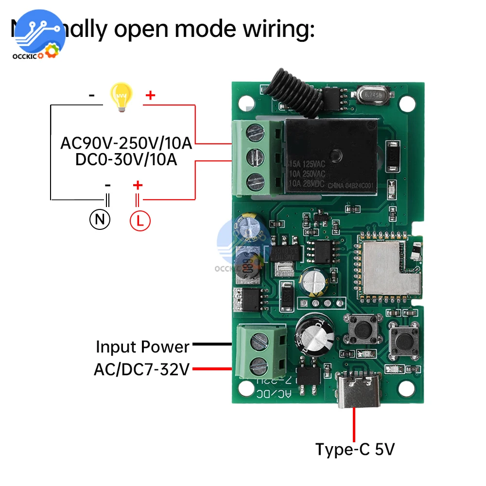 1 Channel Ewelink Wifi RF Switch Module Self-Locking AC DC 7-32V Wireless APP Remote Control For Alexa Googole Smart Home