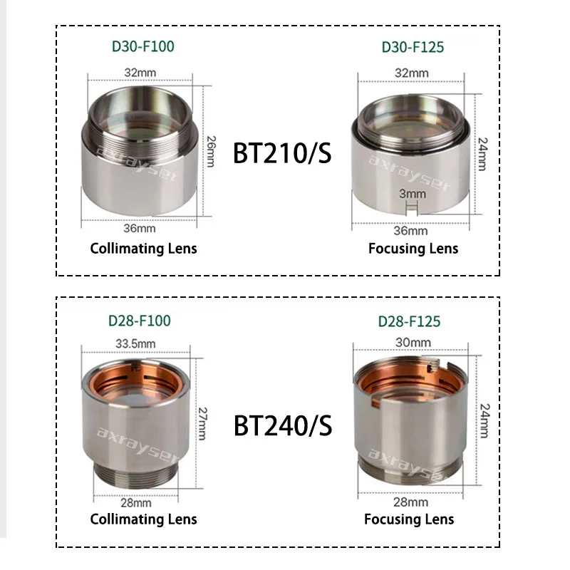 Raytools laserowe kolimatowanie i soczewki skupiające F100/F125/F150 z uchwytem do BT240 BM110 BM111 BM114 BM115 części głowicy tnącej