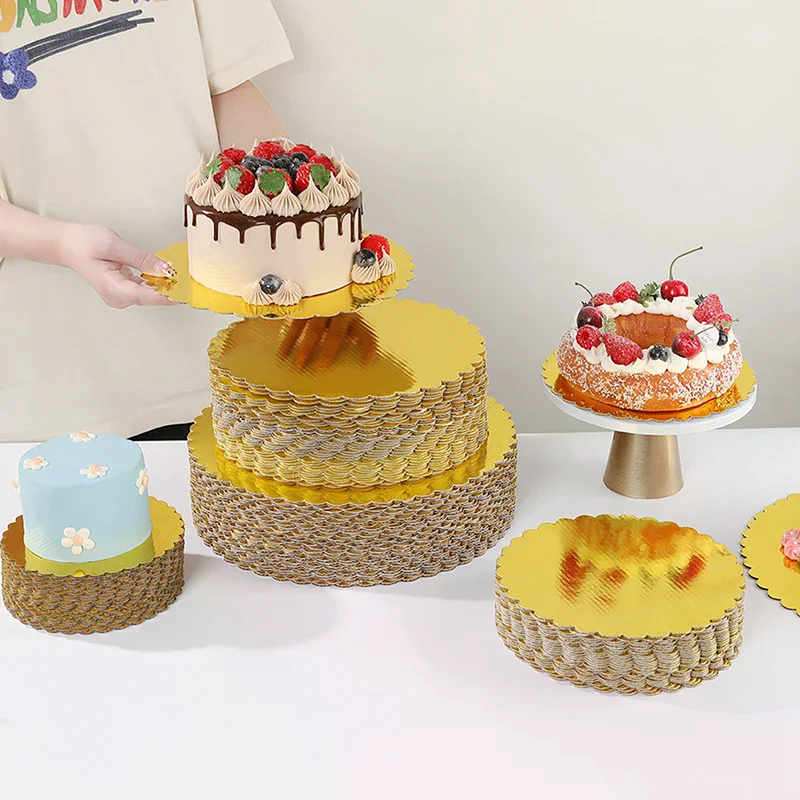 4/5/6/7/8/10 inch birthday party cake decoration board circular cardboard base paper cup cake dessert tray - view 4