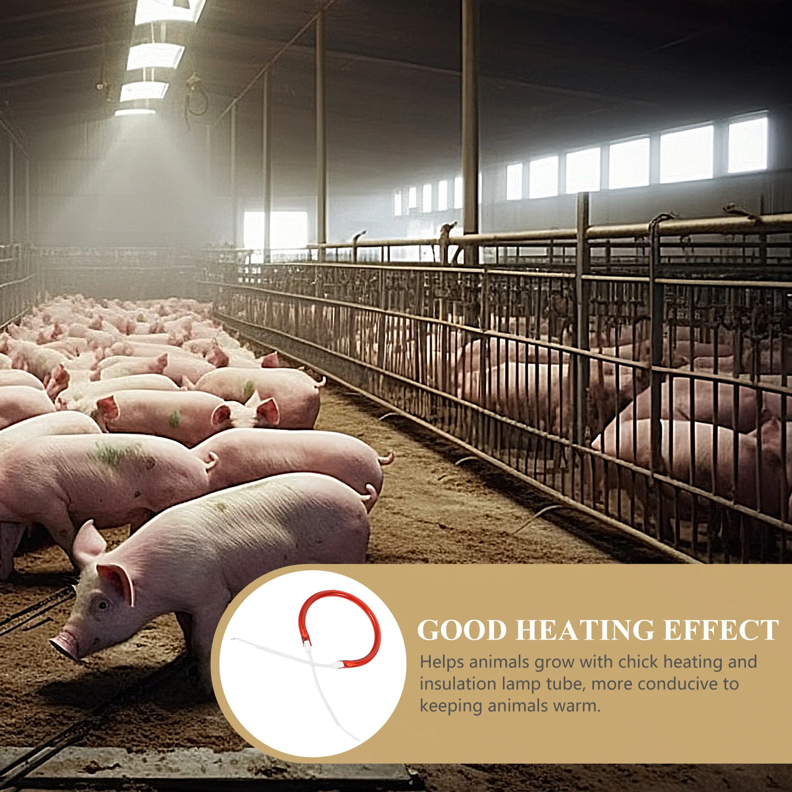 

Heated Light Tube Stable Halogen Heat Lamp Tube for Chicken Heating Lamp Farm Animal Warmth Heat Lamps Chicken Lights