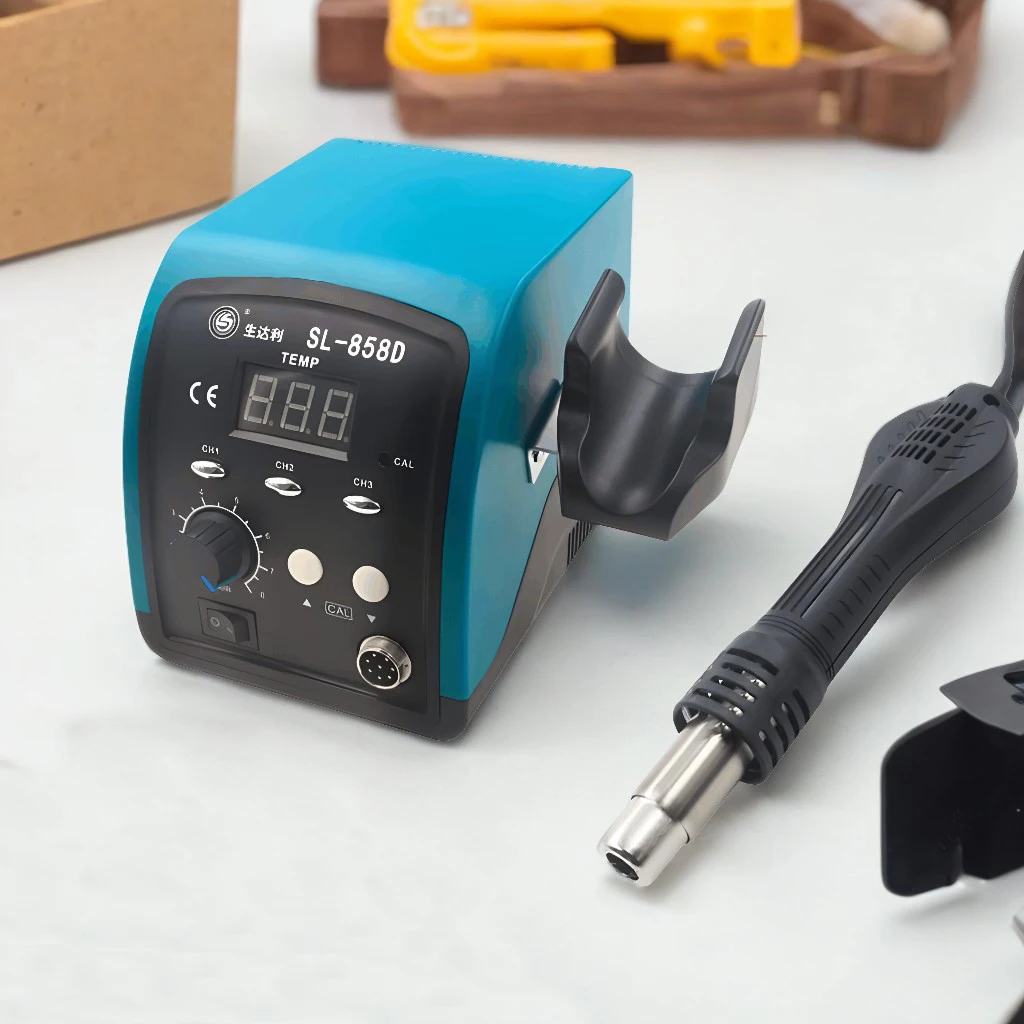 SL-858D Hot Air Gun Welding  Smart Blue Screen Desoldering Station High-power Digital Display 750W Mobile Phone Repair Tool