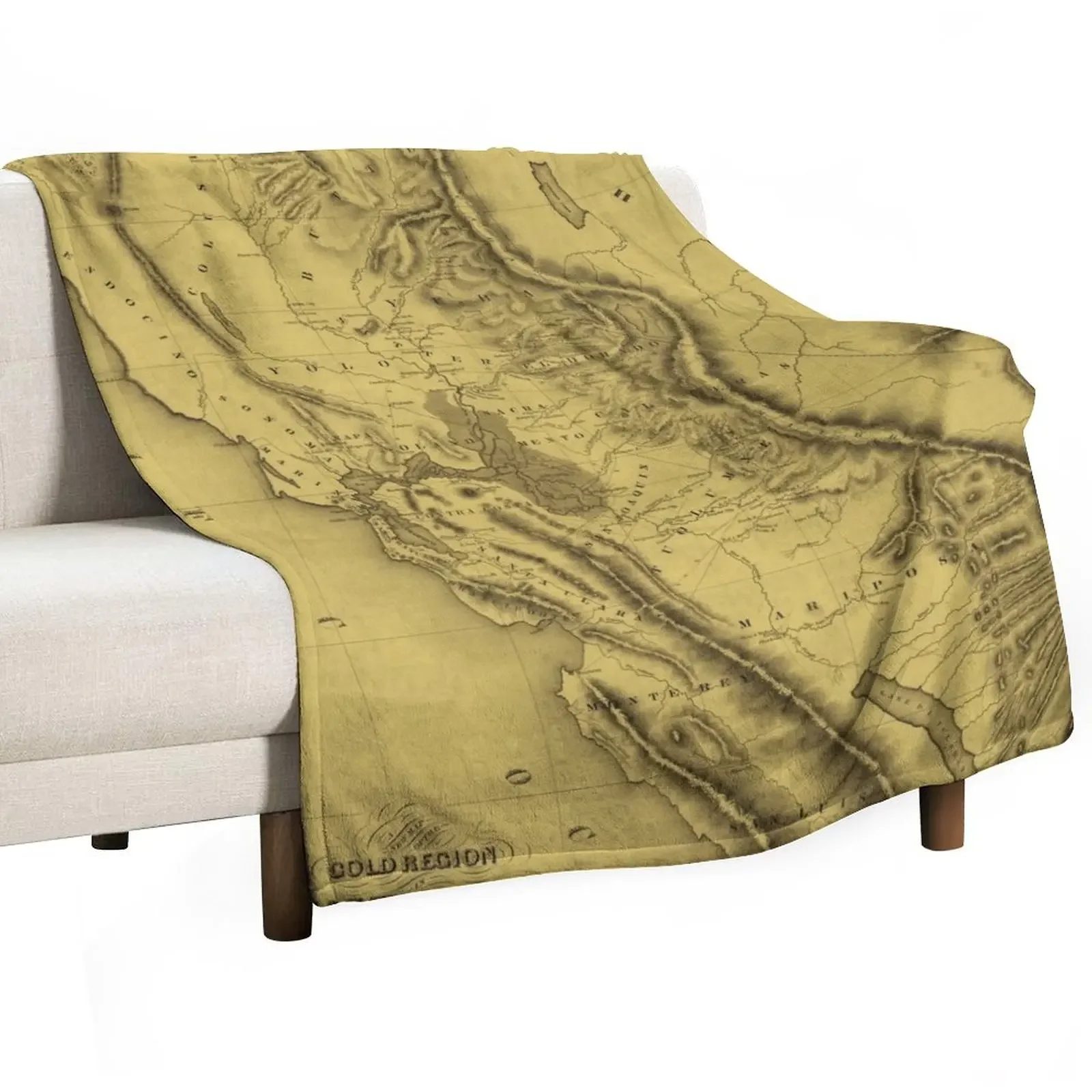 California Gold Region 1851 Throw Blanket Decoratives Luxury Blankets