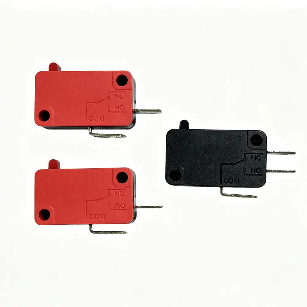 1 set=3pcs 125V/250V 16A SPDT Snap Action Button Useful Black Micro Limit Switch Connector Actuator Microwave Oven Door
