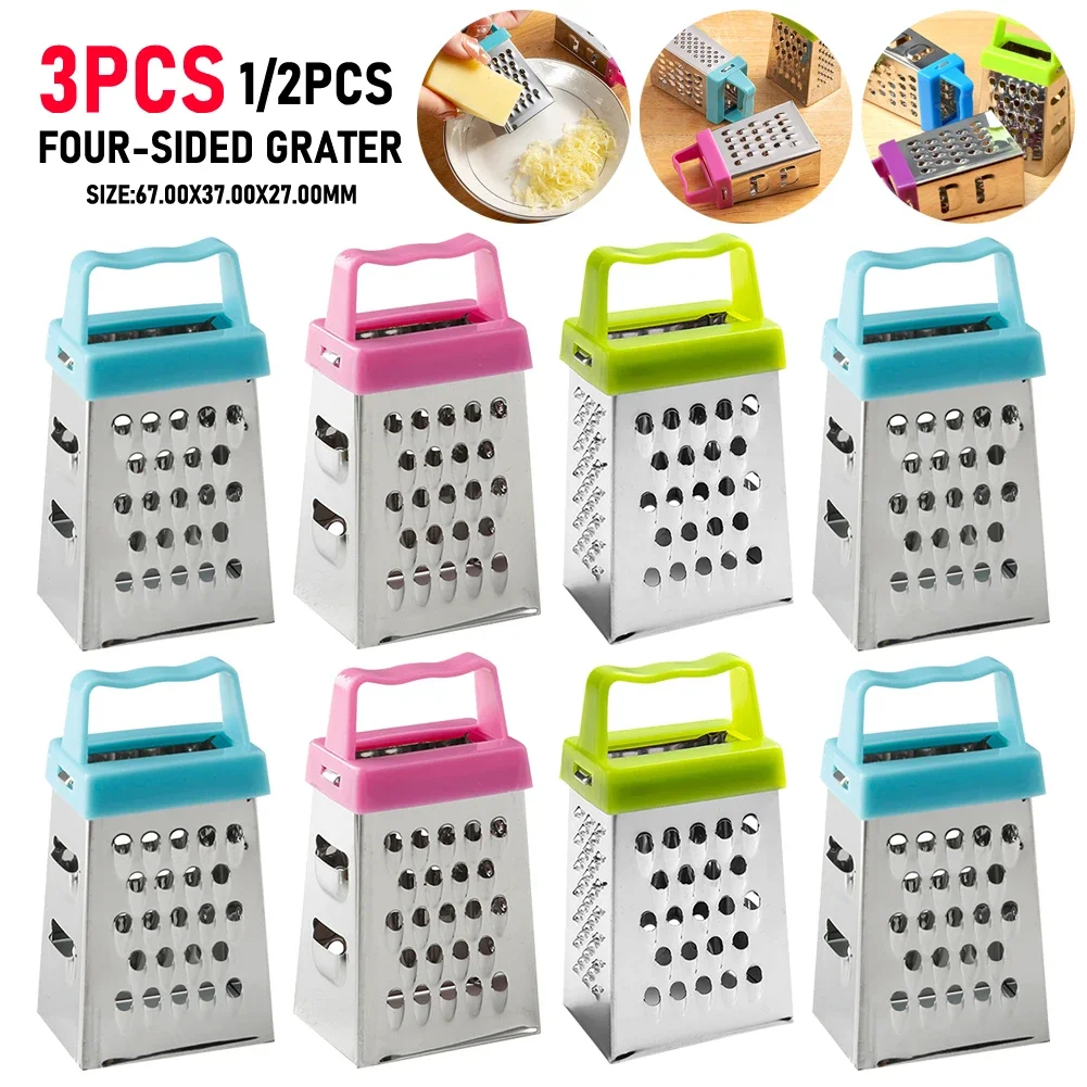 1-3pcs Mini Four-Sided Grater Planer Multifunctional Peel Cutter Steel Fruit Ginger Garlic Grater Cooking Kitchen Accessories