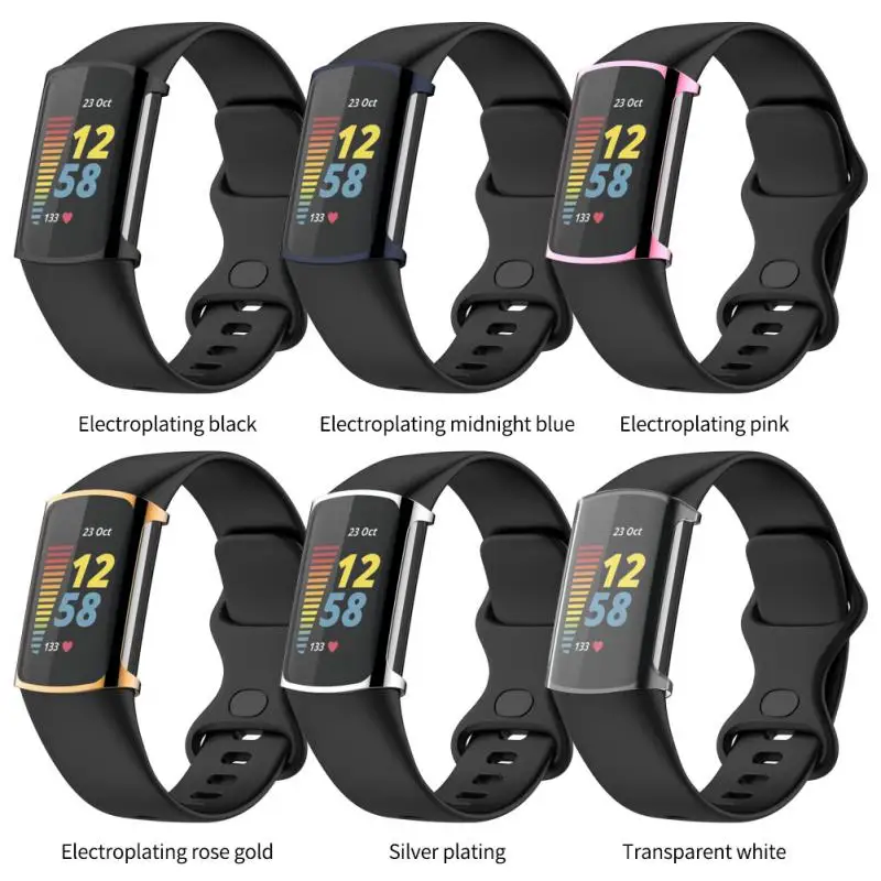 ฝาครอบป้องกันกันตกอุปกรณ์อัจฉริยะ TPU สำหรับ Fitbit Charge 5หน้าจอป้องกันฝุ่น